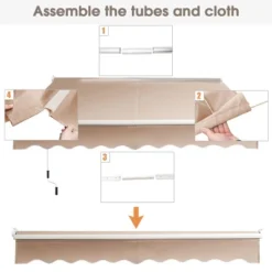 Costway 10' X 8' Retractable Awning Patio Sun Shade W/Crank Handle -Sunnydaze Decor Store GUEST 0fb34471 bc0d 4879 8bd7 791e409f394c