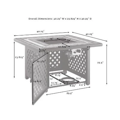 Palm Harbor 5pc Outdoor Wicker Conversation Set With Fire Table - Gray - Crosley 16 Palm Harbor 5pc Outdoor Wicker Conversation Set With Fire Table - Gray - Crosley - Image 14