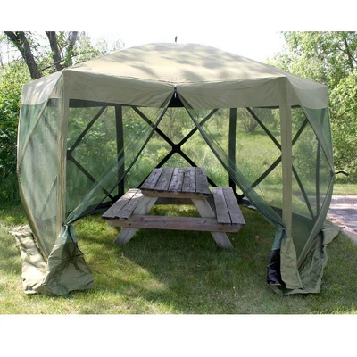 Clam Quick-Set Portable Pop-Up Camping Gazebo Screen Tent With Canopy Shelter With Ground Stakes And Carry Bag 7 Clam Quick-Set Portable Pop-Up Camping Gazebo Screen Tent With Canopy Shelter With Ground Stakes And Carry Bag - Image 5