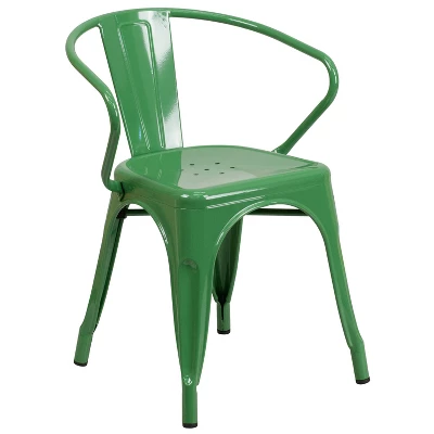Flash Furniture Commercial Grade Metal Indoor-Outdoor Chair With Arms 14 Flash Furniture Commercial Grade Metal Indoor-Outdoor Chair With Arms - Image 12