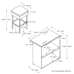 Parksville Patio Bar Set With Cushions - Black/Gray - CorLiving -Sunnydaze Decor Store GUEST 11011979 b6c2 4ca5 9fc6 4cfeea9848c9