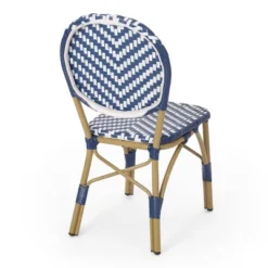 Picardy 3pc Outdoor Aluminum French Bistro Set - Navy/White/Bamboo - Christopher Knight Home 17 Picardy 3pc Outdoor Aluminum French Bistro Set - Navy/White/Bamboo - Christopher Knight Home -Sunnydaze Decor Store GUEST 1116bb6b 223c 4d7d 81dc a2e43c58a0d9