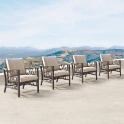 5pc Set With 42" Square Outdoor Aluminum Fire Table & Four Chairs - Oakland Living 27 5pc Set With 42" Square Outdoor Aluminum Fire Table & Four Chairs - Oakland Living -Sunnydaze Decor Store GUEST 1121e65f 6eb1 4701 b491 8f201ee16e15