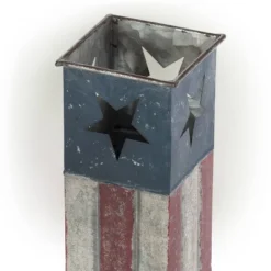 Alpine Corporation 4" Wide Patriotic Square Iron Indoor Outdoor Novelty Planter Red/White/Blue -Sunnydaze Decor Store GUEST 117167f9 fdd3 4430 a3fe 781c7fcf8e89
