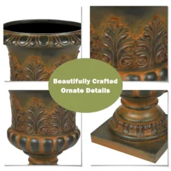 LuxenHome Weathered Brown Decorative MgO Urn Planter -Sunnydaze Decor Store GUEST 1179c582 c7a7 4bda bb82 d925be0fb6e4