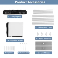 Costway 100'' Projector Screen W/ Stand 16:9 HD 4K Indoor Outdoor Projection Movie Screen -Sunnydaze Decor Store GUEST 118cf8d2 4282 492c 8cf7 d5fe68b17c55