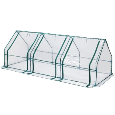 Aoodor 9 Ft. X 3 Ft. X 3 Ft. Mini Outdoor Greenhouse Three Zipped Doors 9 Aoodor 9 Ft. X 3 Ft. X 3 Ft. Mini Outdoor Greenhouse Three Zipped Doors - Image 7