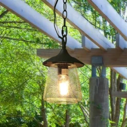 9.5" Metal/Glass Outdoor Pendant Light Black - LNC 17 9.5" Metal/Glass Outdoor Pendant Light Black - LNC -Sunnydaze Decor Store GUEST 11a90828 b8e4 46ca ac0c 6f6b8b378a59