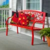Evergreen Cardinals Metal Garden Bench, Red 1 Evergreen Cardinals Metal Garden Bench, Red -Sunnydaze Decor Store GUEST 11def485 2360 4954 9666 8f378bf09117