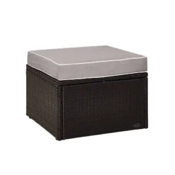 Palm Harbor Outdoor Wicker Ottoman - Gray - Crosley -Sunnydaze Decor Store GUEST 12d4c82a c82e 40e8 8ead 213c310fedd7