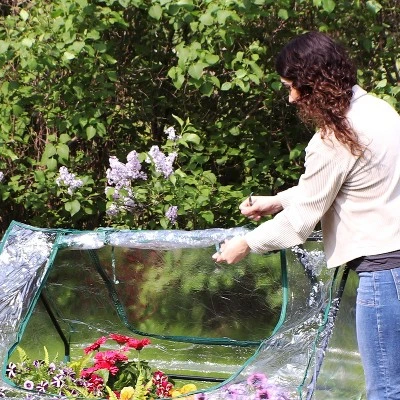 Sunnydaze Decor Sunnydaze Mini Greenhouse With 2 Zippered Side Doors - Clear 7 Sunnydaze Decor Sunnydaze Mini Greenhouse With 2 Zippered Side Doors - Clear - Image 5