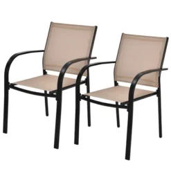 Tangkula 4PCS Outdoor Dining Chairs Stackable Chairs W/Armrests & Breathable Fabric For Balcony Garden & Patio 17 Tangkula 4PCS Outdoor Dining Chairs Stackable Chairs W/Armrests & Breathable Fabric For Balcony Garden & Patio -Sunnydaze Decor Store GUEST 12fc6242 6147 4496 b20e 7c2f5ae924b7
