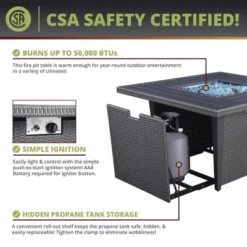 Kinger Home Ethan 5-Piece Rattan Wicker Propane Fire Pit Set With An Aluminum Frame 15 Kinger Home Ethan 5-Piece Rattan Wicker Propane Fire Pit Set With An Aluminum Frame -Sunnydaze Decor Store GUEST 13612352 3a12 4133 a059 b360826bd630