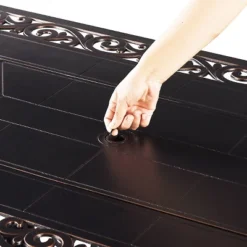 5pc Set With 48" Rectangle Outdoor Aluminum Fire Table & Four Swivel Rocking Chairs & Wind Blocker - Oakland Living -Sunnydaze Decor Store GUEST 1414dd41 2e6d 4882 ba20 328ac2623ff7 1