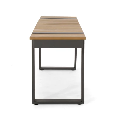 Cibola Outdoor Aluminum Dining Bench - Natural/Gray - Christopher Knight Home 4 Cibola Outdoor Aluminum Dining Bench - Natural/Gray - Christopher Knight Home - Image 2
