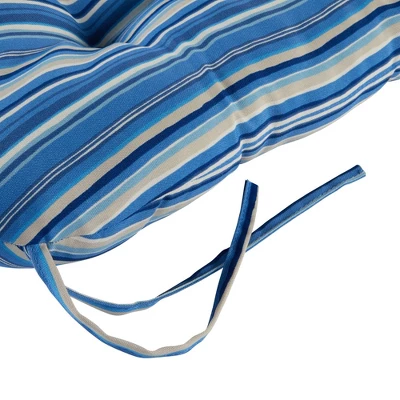 Set Of 2 Coastal Stripe Outdoor Seat Cushions - Kensington Garden 5 Set Of 2 Coastal Stripe Outdoor Seat Cushions - Kensington Garden - Image 3