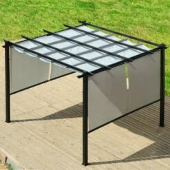 Aoodor 10 X 13 Ft Outdoor Pergola With Retractable Canopy, Aluminum Frame, 4 Pieces Patio Sun Shade Shelter For Backyard, Deck -Sunnydaze Decor Store GUEST 15df4ef6 42c5 42a3 bbab cbf130b664e9