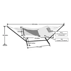 Patio 12' Hammock & Stand Set - Natural/Red/Brown -Sunnydaze Decor Store GUEST 15e599ca 84b3 418f 8158 79810571e3be