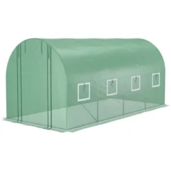 Outsunny Extra-Large Walk-in Tunnel Hoop Greenhouse, PE Cover, Steel, Roll-Up Zipper Door & Windows For Flowers, Vegetables, Tropical Plants, Green 9 Outsunny Extra-Large Walk-in Tunnel Hoop Greenhouse, PE Cover, Steel, Roll-Up Zipper Door & Windows For Flowers, Vegetables, Tropical Plants, Green -Sunnydaze Decor Store GUEST 16151b24 d8b3 4db2 9775 2c68d157d3ad