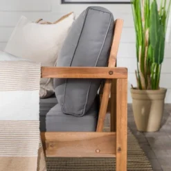 Galia Square Leg Acacia Wood Patio Loveseat With Cushions - Brown - Saracina Home 31 Galia Square Leg Acacia Wood Patio Loveseat With Cushions - Brown - Saracina Home -Sunnydaze Decor Store GUEST 161c7d60 d77b 475e ad59 ec3fc3ea9716