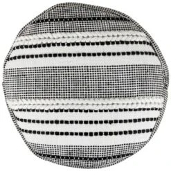 Northlight 18" White And Black Striped Outdoor Woven Pouf Ottoman -Sunnydaze Decor Store GUEST 16940fb9 b9bb 4b11 a5f4 e3bba07674f8
