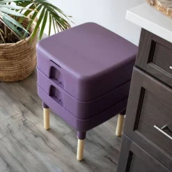 FCMP Outdoor Essential Living 6 Gallon UV Protected Plastic Worm Composter Bin Storage Container Box With 2 Trays For Garden And Home, Plum -Sunnydaze Decor Store GUEST 16f6e98d 7fec 4bbd b29b 4feac5ba8338