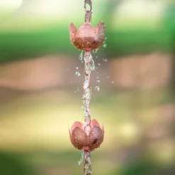 Marrgon Copper Rain Chain With Tulip Style Cups For Gutter Downspout Replacement -Sunnydaze Decor Store GUEST 174e7736 0053 4f58 b888 091408676cad