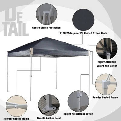 Aoodor 10' X 10' Pop Up Canopy Tent With Removable Mesh Sidewalls, Portable Instant Shade Canopy With Roller Bag 8 Aoodor 10' X 10' Pop Up Canopy Tent With Removable Mesh Sidewalls, Portable Instant Shade Canopy With Roller Bag - Image 6