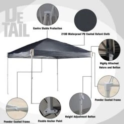 Aoodor 10' X 10' Pop Up Canopy Tent With Removable Mesh Window Sidewalls, Portable Instant Shade Canopy With Roller Bag -Sunnydaze Decor Store GUEST 17ba6477 1314 4112 8c9f f1ce13cf88a0 2
