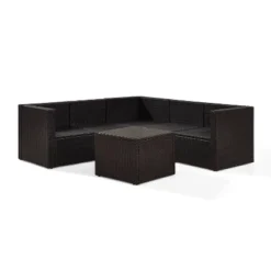 Palm Harbor 6pc Outdoor Wicker Sectional Set - Gray - Crosley -Sunnydaze Decor Store GUEST 17e0f11b cbbc 4eb5 9a42 d38cd86c0603