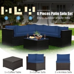 Costway 6PCS Rattan Patio Sectional Sofa Conversation Set Outdoor -Sunnydaze Decor Store GUEST 18533207 d961 4531 aaf8 22a9016d8177