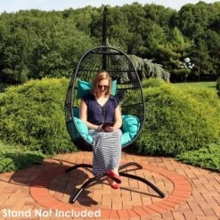 Sunnydaze Decor Sunnydaze Outdoor Resin Wicker Patio Dalia Hanging Basket Egg Chair With Cushions And Headrest - Teal - 2pc 15 Sunnydaze Decor Sunnydaze Outdoor Resin Wicker Patio Dalia Hanging Basket Egg Chair With Cushions And Headrest - Teal - 2pc -Sunnydaze Decor Store GUEST 18695d9c cb20 4060 a327 4998069e8f09