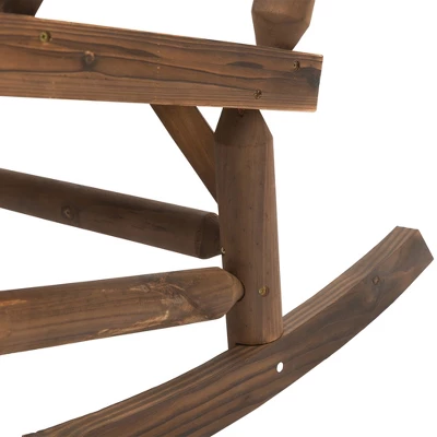 Outsunny 2-Person Wood Rocking Chair With Log Design, Heavy Duty Loveseat With Wide Curved Seats For Patio, Backyard, Garden 7 Outsunny 2-Person Wood Rocking Chair With Log Design, Heavy Duty Loveseat With Wide Curved Seats For Patio, Backyard, Garden - Image 5