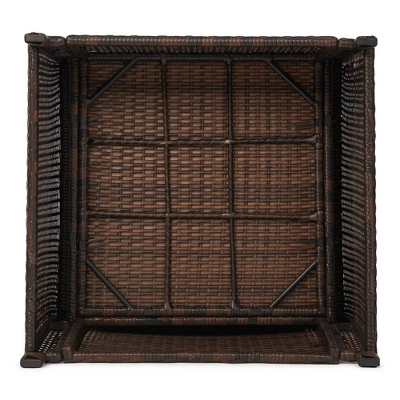 6pc Wicker Outdoor Conversation Set With Cushions & Ottomans - Orange - EDYO LIVING 13 6pc Wicker Outdoor Conversation Set With Cushions & Ottomans - Orange - EDYO LIVING - Image 11