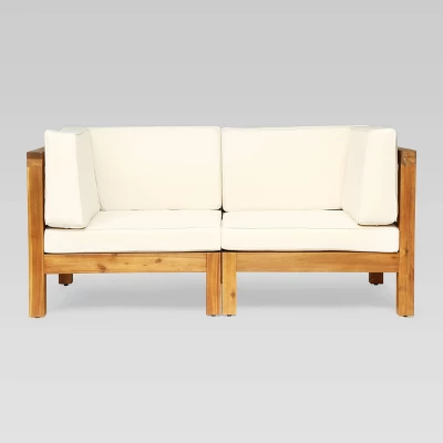 Brava 2pc Acacia Modular Loveseat - Christopher Knight Home 6 Brava 2pc Acacia Modular Loveseat - Christopher Knight Home - Image 4
