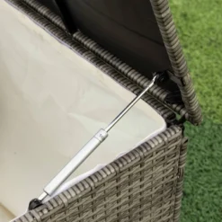 4pc Wicker Patio Seating Set With Cushions - Gray/Beige - GODEER -Sunnydaze Decor Store GUEST 19ab6cba 819b 441e afcd ebc756e116da