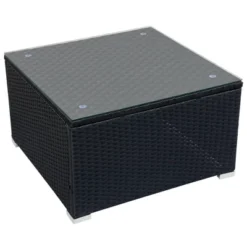 9pc Wicker Patio Seating Set With Cushions - Black/Beige - GODEER -Sunnydaze Decor Store GUEST 19e2fc4f 3caa 482d 92f9 306d86a74b0f