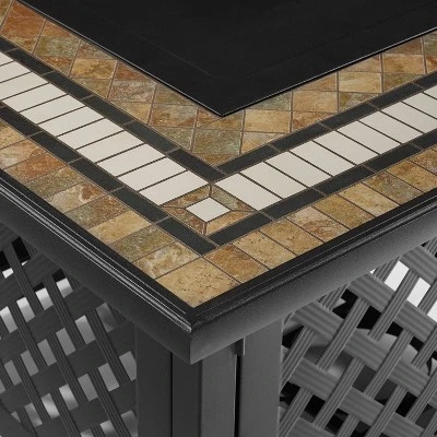 Beaufort 3 Pc Outdoor Wicker Conversation Set Loveseat And Chair With Fire Table - Mist/Brown - Crosley 9 Beaufort 3 Pc Outdoor Wicker Conversation Set Loveseat And Chair With Fire Table - Mist/Brown - Crosley - Image 7