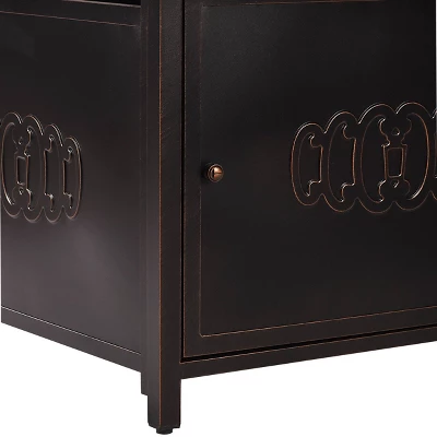 5pc Outdoor Dining Set With 42" Aluminum Square Medallion Design Fire Table & Deep Seating Swivel Rocking Chairs - Oakland Living 9 5pc Outdoor Dining Set With 42" Aluminum Square Medallion Design Fire Table & Deep Seating Swivel Rocking Chairs - Oakland Living - Image 7