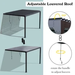 Aoodor Outdoor Louvered Pergola Adjustable Louvered Sloping Roof Wall-Mounted Pergola 16 Aoodor Outdoor Louvered Pergola Adjustable Louvered Sloping Roof Wall-Mounted Pergola -Sunnydaze Decor Store GUEST 1ac92571 0a96 45a9 bd0e ad319d00ac7c