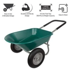 Nature Spring 2-Wheeled Garden Wheelbarrow For Residential DIY Landscaping, Lawn Care, And Remodeling -Sunnydaze Decor Store GUEST 1ad04be7 36a4 41c4 9cf8 1963790266ea