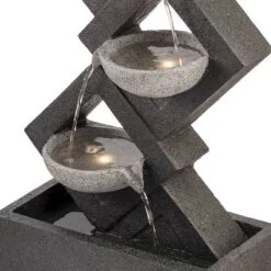 39" Resin Indoor/Outdoor Soothing 4-Tier Zen Fountain With LED Lights Gray - Alpine Corporation -Sunnydaze Decor Store GUEST 1b89e33f fcb9 445c 8bf5 c9df9b227269