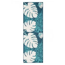 Modern Oversized Tropical Leaves Indoor Outdoor Runner Or Area Rug By Blue Nile Mills -Sunnydaze Decor Store GUEST 1b9df417 741b 4c22 9769 3e2fc6b3c23b