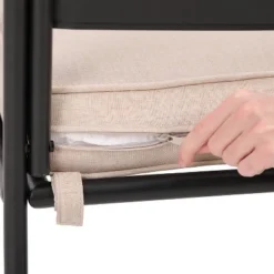 7pc Outdoor Dining Set With 6 Chairs With Seat & Back Cushions & Metal Rectangle Table With Umbrella Hole - Captiva Designs -Sunnydaze Decor Store GUEST 1c04f5ee 0402 4fc1 acf5 3b11cef46bcf