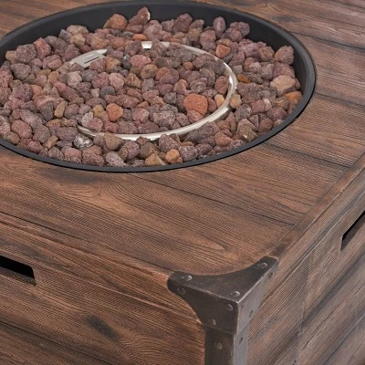 Hampton 5pc Wood & Wicker Club Chair Set With Fire Pit - Christopher Knight Home 6 Hampton 5pc Wood & Wicker Club Chair Set With Fire Pit - Christopher Knight Home - Image 4