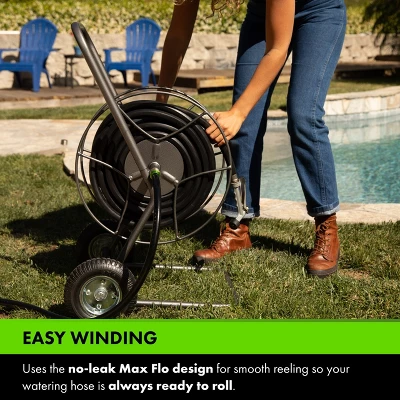 Yard Butler Hose Reel Cart With Wheels - Heavy Duty 200 Foot Metal Hose Reel - Suitable For Gardens, Lawns And Outdoor - IHT-2EZ 4 Yard Butler Hose Reel Cart With Wheels - Heavy Duty 200 Foot Metal Hose Reel - Suitable For Gardens, Lawns And Outdoor - IHT-2EZ - Image 2