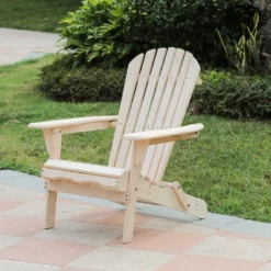 LuxenHome Unfinished Hemlock Wood Outdoor Adirondack Chair -Sunnydaze Decor Store GUEST 1caf2f7d f7a9 40e6 9314 0f1fb1aff987