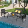 Costway 4 PCS Patio Furniture Set Loveseat Sofas Armrest Glass Table Deck -Sunnydaze Decor Store GUEST 1cb02b76 7af4 4d8f a843 72bbacf65dd7