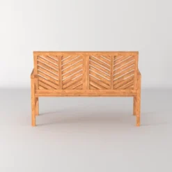 Slatted Chevron Acacia Wood Patio Loveseat – Saracina Home -Sunnydaze Decor Store GUEST 1d339d35 688f 4639 9f62 b78ea6757dcf