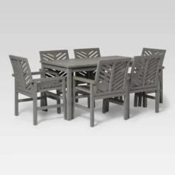 7pc Slatted Chevron Acacia Patio Dining Set - Saracina Home -Sunnydaze Decor Store GUEST 1d49e516 b23d 4ee6 a1e1 e3a2c4f32dfa